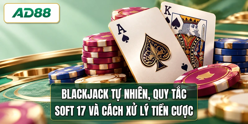 Blackjack tự nhiên, quy tắc soft 17 và cách xử lý tiền cược