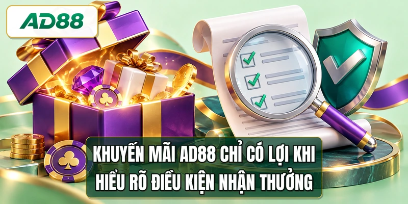 Khuyến mãi AD88 chỉ có lợi khi hiểu rõ điều kiện nhận thưởng