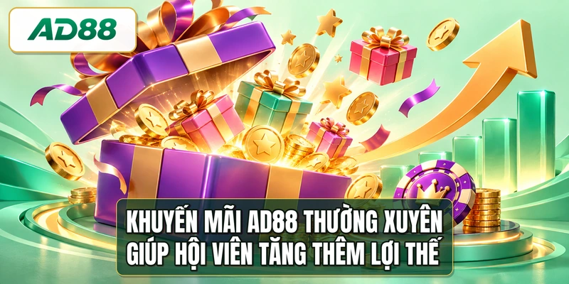 Khuyến mãi AD88 thường xuyên giúp hội viên tăng thêm lợi thế
