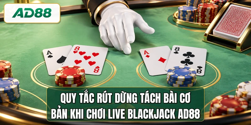 Quy tắc rút dừng tách bài cơ bản khi chơi live blackjack AD88