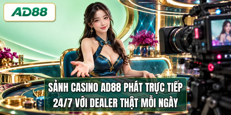 Sảnh casino AD88 phát trực tiếp 24/7 với dealer thật mỗi ngày