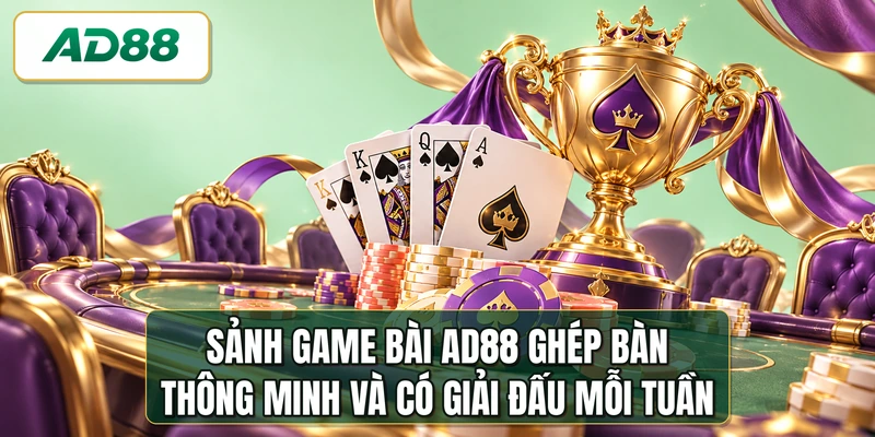 Sảnh game bài AD88 ghép bàn thông minh và có giải đấu mỗi tuần