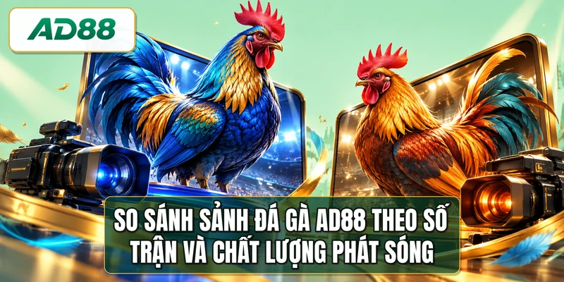 So sánh sảnh đá gà AD88 theo số trận và chất lượng phát sóng